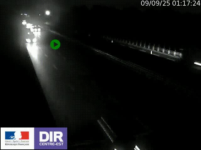 Caméra trafic à la jonction entre l'A46 (Rocade-est de Lyon) et l'A42 à hauteur de Vault-en-Velin en direction de Marseille