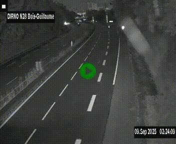 Webcam routière à hauteur de Bois-Guillaume en périphérie de Rouen. Vue orientée vers Rouen