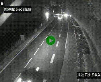 Webcam routière à hauteur de Bois-Guillaume en périphérie de Rouen. Vue orientée vers Rouen