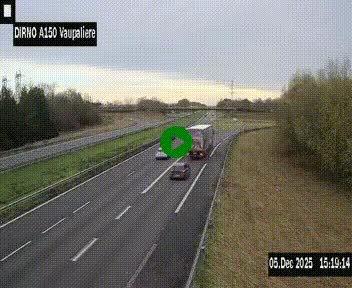 Webcam autoroute A150 à hauteur de La Vaupalière en périphérie de Rouen. Vue orientée vers Rouen