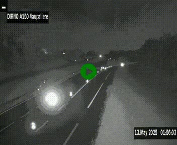 Webcam autoroute A150 à hauteur de La Vaupalière en périphérie de Rouen. Vue orientée vers Rouen