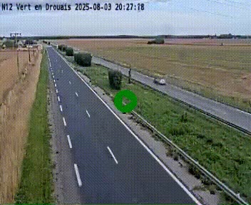 Webcam à hauteur de Vert-en-Drouais sur la N12, en périphérie de Dreux. Vue orientée vers Alençon