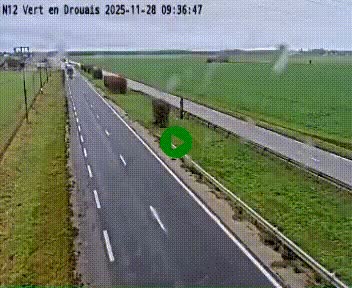 Webcam à hauteur de Vert-en-Drouais sur la N12, en périphérie de Dreux. Vue orientée vers Alençon