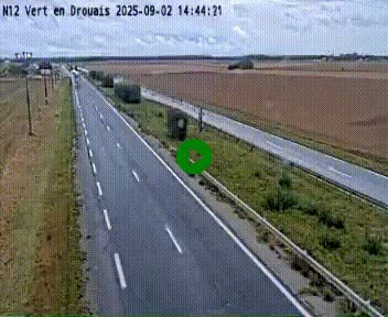 Webcam à hauteur de Vert-en-Drouais sur la N12, en périphérie de Dreux. Vue orientée vers Alençon