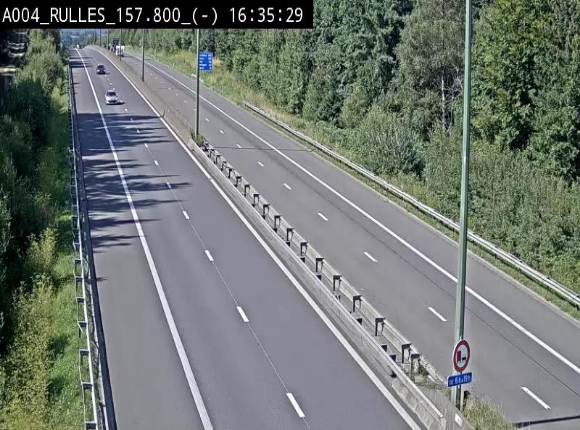 Webcam à Marbehan sur l'E411 à hauteur de la sortie 28a Rulles. Vue orientée vers Bruxelles