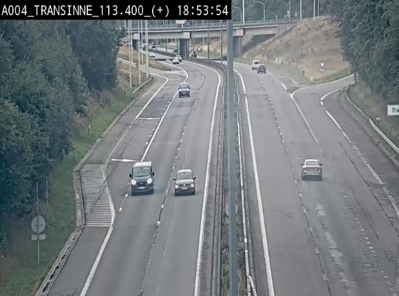 Webcam dans les Ardennes sur l'E411 à hauteur de Transinne. Vue orientée vers le sud de la Belgique