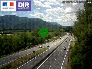 Caméra trafic à Meylan sur la Rocade-Sud de Grenoble en direction d'Aix-en-Provence