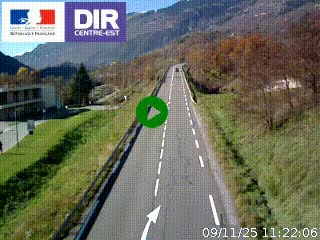 Web cam sur la N90 à Aime, en provenance de Bourg-Saint-Maurice et en direction d'Albertville