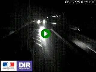 Caméra autoroute sur A6 - Valvert, près de Lyon, en direction de Paris, à hauteur de la sortie 36 Porte du Valvert