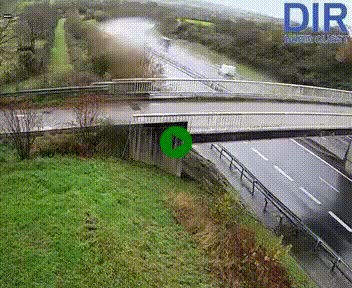 Webcam sur A84 à hauteur de Pont-Farcy, au niveau du pont autoroutier sur la Vire, au sud de Saint-Lô