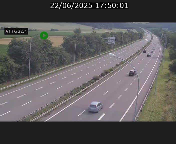 Traffic live webcam Luxembourg Flaxweiler - A1 direction Luxembourg - BK 22.4