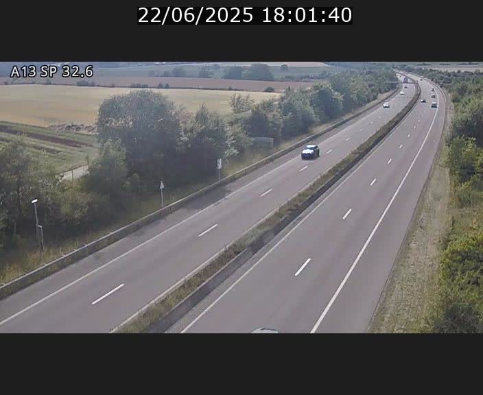 Webcam info trafic A13 à hauteur de Mondorf-les-bains. Vue orientée vers Altwies