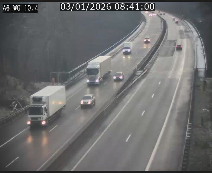 Traffic live webcam Luxembourg Mamer - A6 - BK 10.4 - direction Luxembourg/France/Allemagne