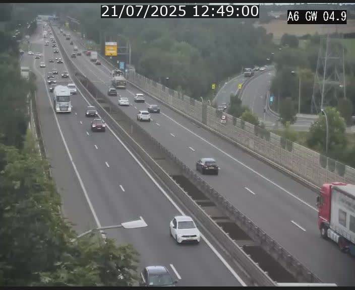 Traffic live webcam Luxembourg Croix de Cessange - A6 - BK 4.9 - direction Belgique