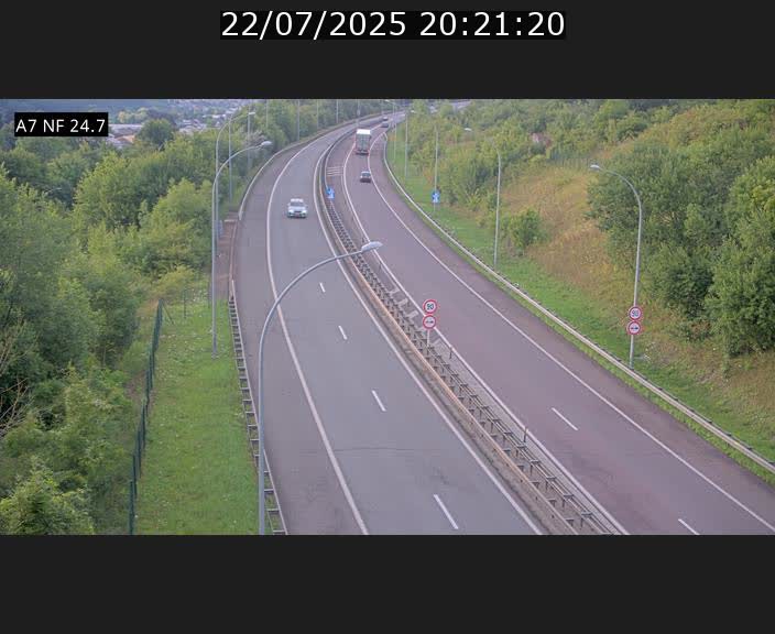 Caméra trafic Luxembourg - A7, Schieren direction Mersch