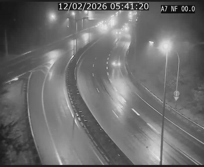 Caméra autoroute Luxembourg A7 - Echangeur A1/A7 Grünewald direction Tunnel Stafelter