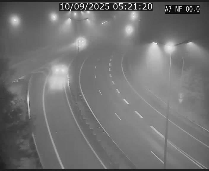 Caméra autoroute Luxembourg A7 - Echangeur A1/A7 Grünewald direction Tunnel Stafelter