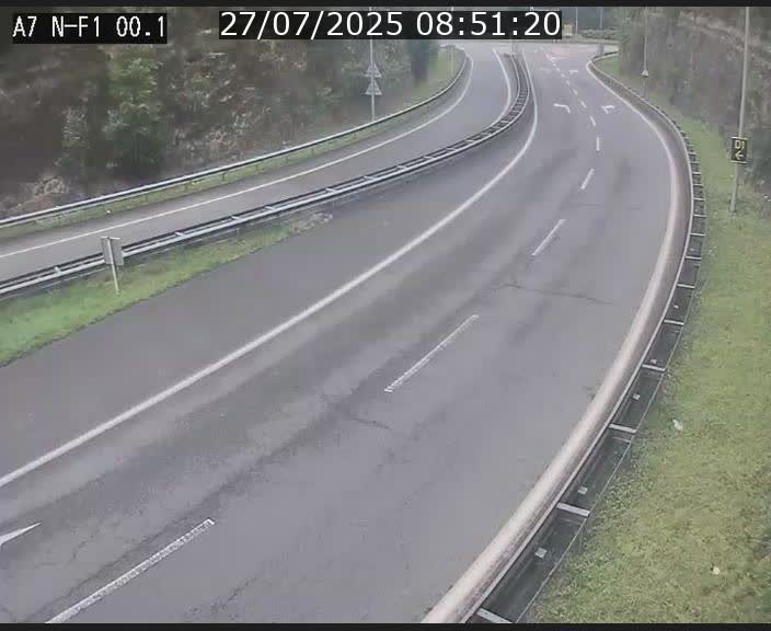 Webcam autoroute Luxembourg A7 située dans la sortie 1 Waldhof, vers la N11, avant le Tunnel Stafelter