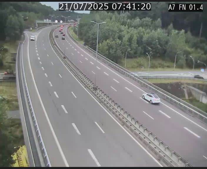 Caméra autoroute Luxembourg A7 - Tunnel Stafelter - direction Echangeur Grünewald