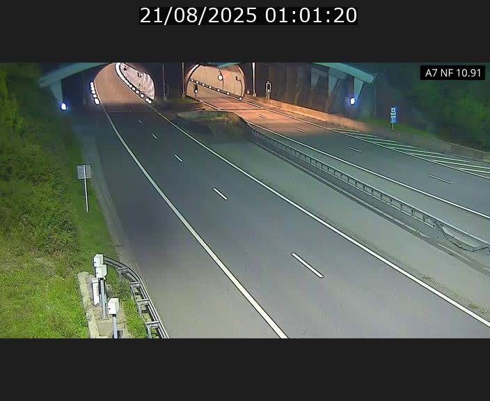 Caméra trafic Luxembourg - A7, Tunnel Gousselerbierg, entrée sud, direction Mersch