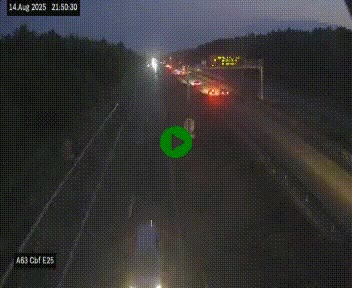 Webcam autoroute A63 en périphérie de Bordeaux au sud-est de la ville, en provenance du bassin d'Arcachon. Vue orientée vers Bordeaux