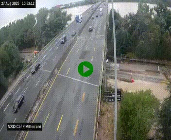 Webcam sur le périphérique de Bordeaux à l'est de la ville. Caméra située sur le Pont Mitterand sur la N230