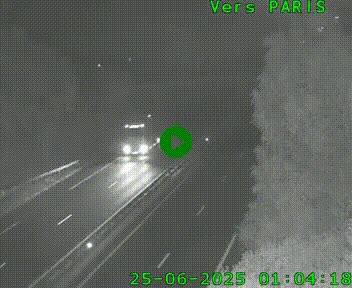Caméra routière sur l'autoroute A20 au nord de Limoges, à la jonction avec la N520. Vue orientée vers Paris