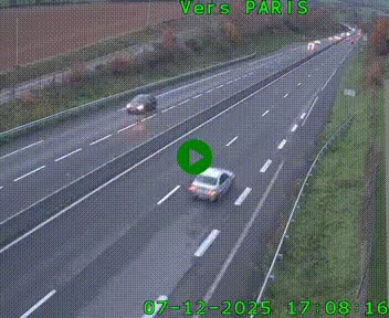 Caméra routière sur l'autoroute A20 à Saint-Hilaire-Bonneval, au sud de Limoges. Vue orientée vers Paris