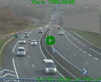 Caméra routière sur l'autoroute A20 à Noailles, en périphérie de Brive-la-Gaillarde. Vue orientée vers Toulouse