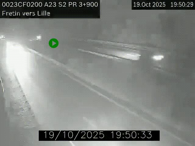 Webcam autoroute A23 à hauteur de Fretin. Vue orientée vers Lille