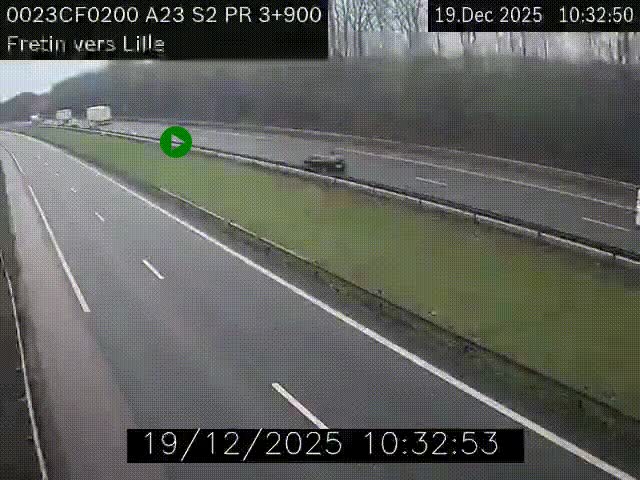 Webcam autoroute A23 à hauteur de Fretin. Vue orientée vers Lille