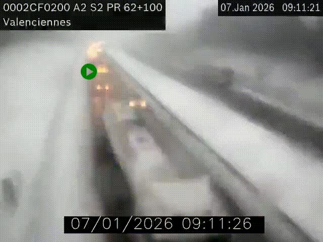 Webcam autoroute A2 à Valenciennes. Vue orientée vers Maubeuge et Mons (Belgique)