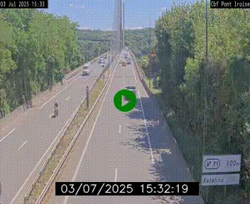 Webcam sur la N165 après le Pont de l'Iroise, à l'entrée de Brest