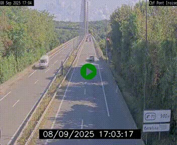 Webcam sur la N165 après le Pont de l'Iroise, à l'entrée de Brest