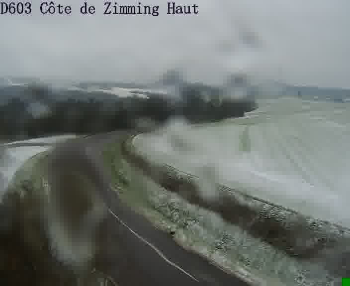 Webcam sur la D603 située en haut de la Côte de Zimming. Vue orientée vers Saint-Avold.