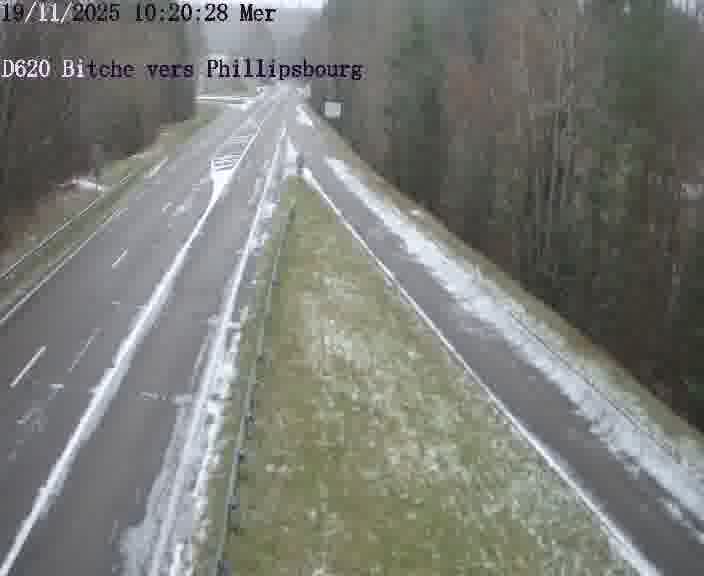 Webcam sur la D620, sur le contournement de Bitche. Vue orientée vers Philippsbourg