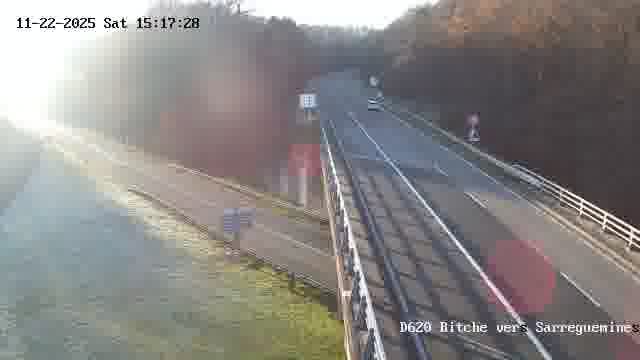 Webcam sur la D620, sur le contournement de Bitche. Vue orientée vers Sarreguemines