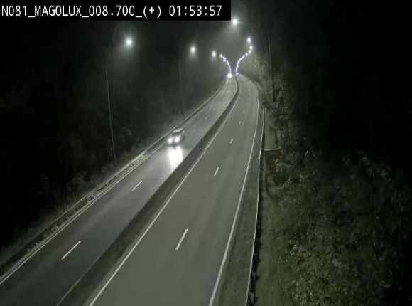 Webcam sur la N81 (E411) à hauteur de la jonction avec la N883. Vue orientée vers Longwy