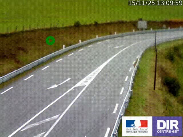 Webcam sur le col Pin Bouchain, vue orientée vers Roanne, en provenance de Lyon sur la nationale 7 (N7)