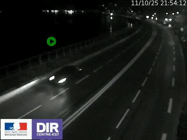 Webcam sur le quai Parjot à Vienne, aux Portes de Lyon, sur la Nationale 7, à la jonction avec le boulevard du Rhône-nord (D1407), caméra orientée vers Lyon