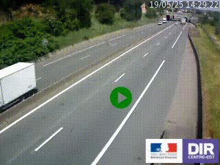 Caméra autoroutière sur l'A47 à hauteur de Givors, a proximité de Lyon. La webcam est orientée vers Lyon