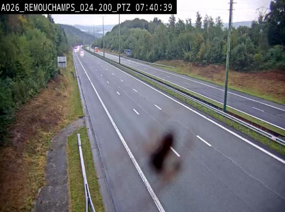 Webcam E25/A26 à Aywalle, à hauteur de Spa. Vue orientée vers Liège