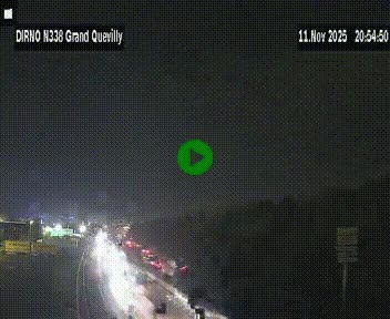 Webcam routière sur N338 à hauteur de Grand-Quevilly en périphérie de Rouen. Vue orientée vers Rouen