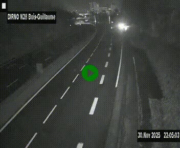 Webcam routière à hauteur de Bois-Guillaume en périphérie de Rouen. Vue orientée vers Rouen