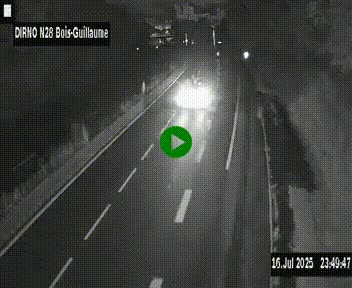 Webcam routière à hauteur de Bois-Guillaume en périphérie de Rouen. Vue orientée vers Rouen