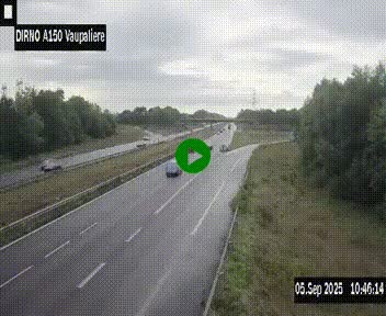 Webcam autoroute A150 à hauteur de La Vaupalière en périphérie de Rouen. Vue orientée vers Rouen
