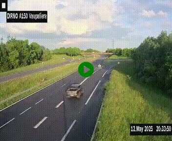 Webcam autoroute A150 à hauteur de La Vaupalière en périphérie de Rouen. Vue orientée vers Rouen