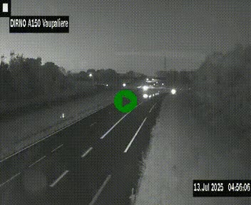 Webcam autoroute A150 à hauteur de La Vaupalière en périphérie de Rouen. Vue orientée vers Rouen