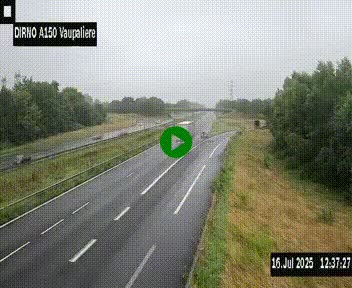Webcam autoroute A150 à hauteur de La Vaupalière en périphérie de Rouen. Vue orientée vers Rouen