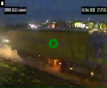 Webcam en périphérie de Chartres sur la N123, à hauteur de Luisant. Vue orientée vers Chartres